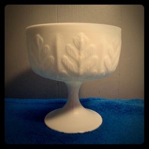 FTD milk glass dish